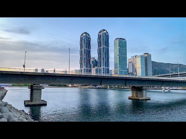 [4K] Walk around Gwangalli Beach in Busan City on a windy evening Korea Tour 바람부는 저녁 부산 광안리 해변을 걷다