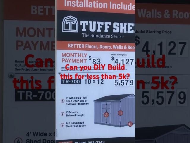 Home Depot Tuff Shed - Can DIY Build cost less ? #shed #storage