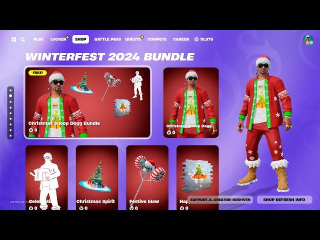 FREE WINTERFEST SKIN in Fortnite! (Travis Scott Returns, Present Rewards, XP)