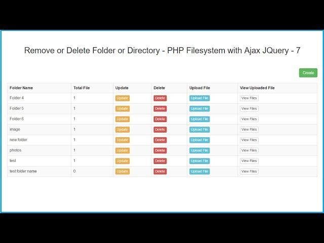 Remove or Delete Folder or Directory - PHP Filesystem with Ajax JQuery - 7