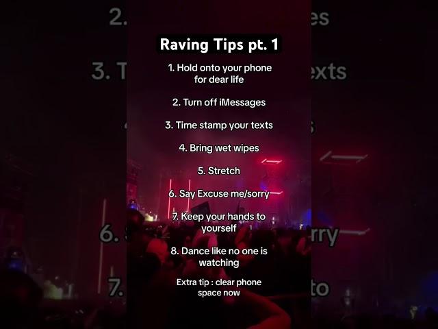 Raving tips #rave #ravelife #edm #edmlifestyle #edmlife #edmfamily #insomniacevents