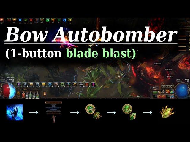 AutoBowCoC Blade Blast Impale Saboteur [20 Divine Builds // Path of Exile 3.25]