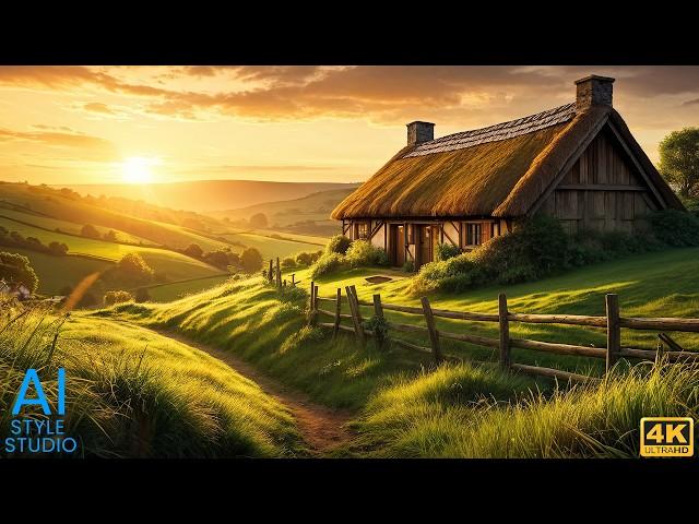 4K AI Art Lookbook ｜ A Cozy Cottage Among Rolling Hills