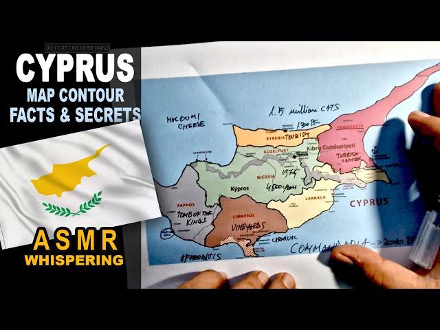 CYPRUS map outline with its districts | Facts and secrets | ASMR whispered geography facts