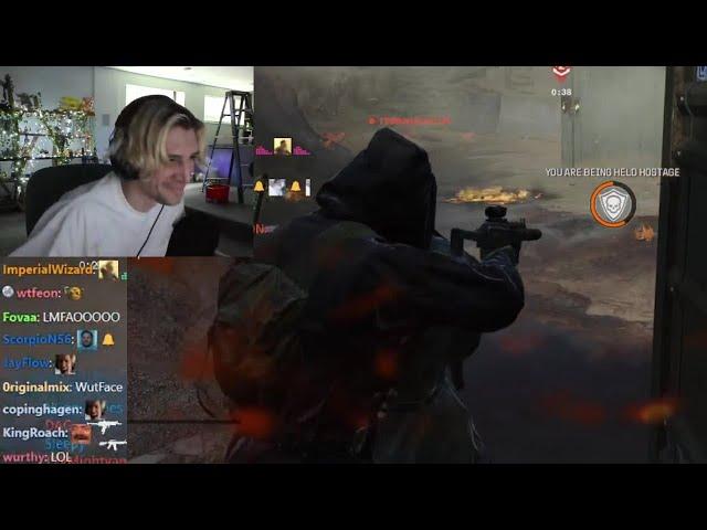 xQc Laughs at Voice Chat after taken has Human Meat Shield in Black Ops 6