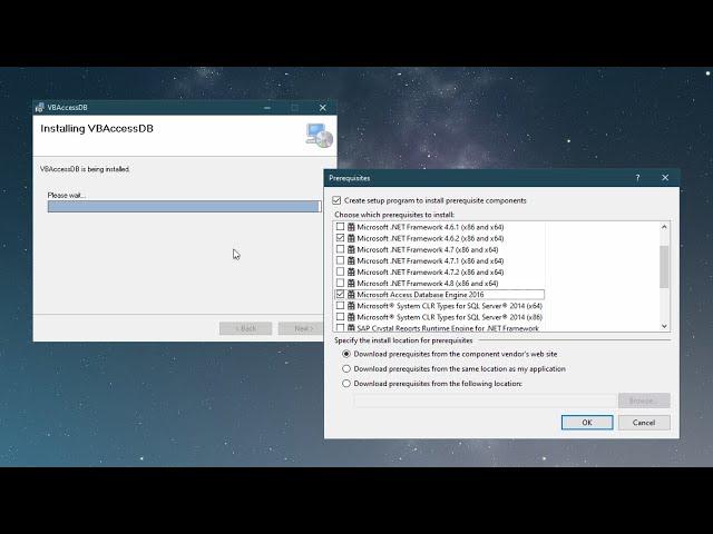 Create Setup file in Visual Studio with Access Database, Add Custom Prerequisites Setup | FoxLearn