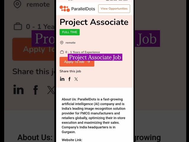 ParallelDots Is Hiring | Work From Home Job #trending #ystshorts  videos#viralvideo