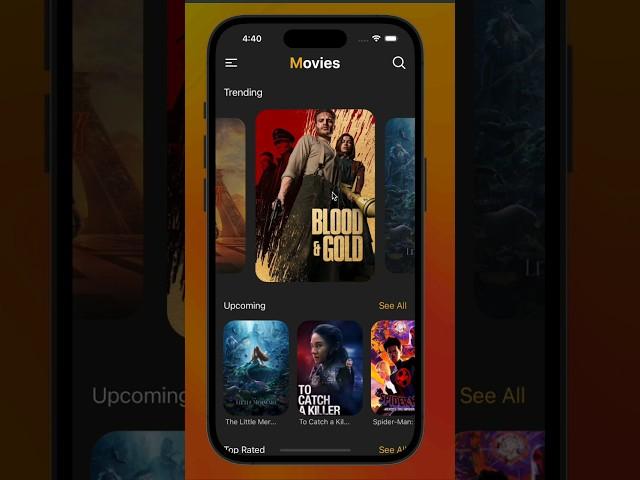 movie app in react native  #shorts #expo #reactnative #ui