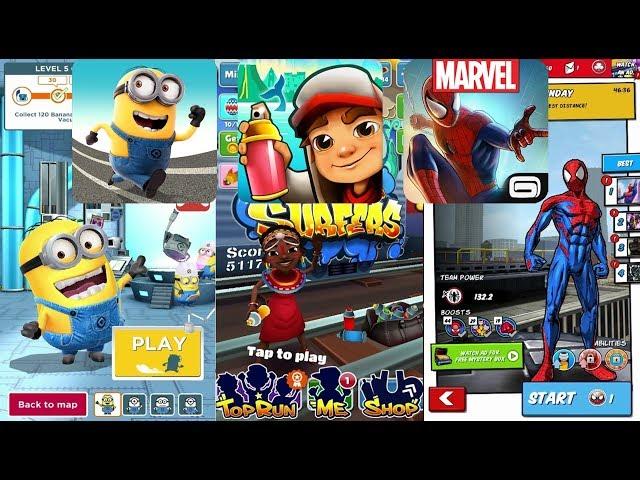 Despicable Me Minion Rush Vs Subway Surfers Iceland Vs MARVEL Spider Man Unlimited - Gameplay