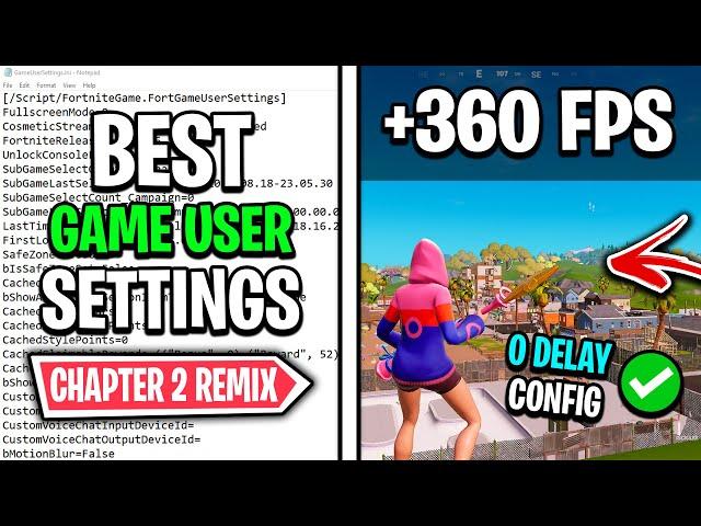 The BEST Game User Settings in Fortnite Chapter 2 Remix! (FPS BOOST & 0 DELAY)