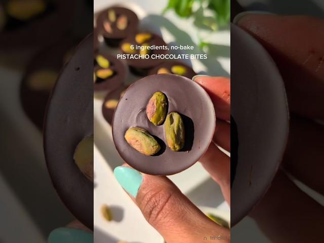 Pistachio Chocolate Bites  No-bake, grain-free, refined sugar-free. Subscribe for more recipes 