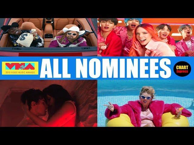 VMA's 2019 - ALL NOMINEES | 2019 MTV Video Music Awards | August 26, 2019 | ChartExpress