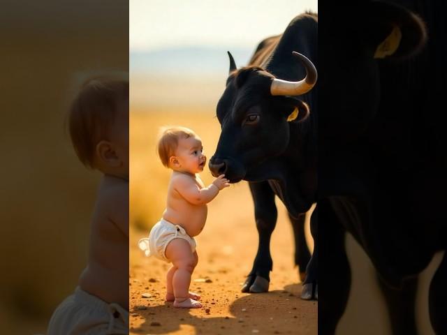 The baby Trolled the Bull and the called the Leopard #baby #bull #leopard #trolling