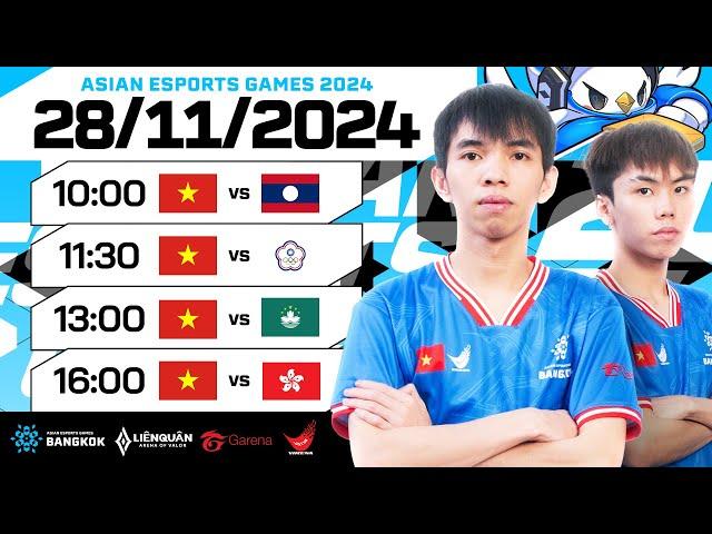 VÒNG BẢNG & VÒNG LOẠI KÉP ASIAN ESPORTS GAMES 2024 - LIÊN QUÂN MOBILE | NGÀY 28/11