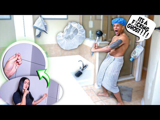 HILARIOUS Haunted Bathroom PRANK On My Boyfriend!