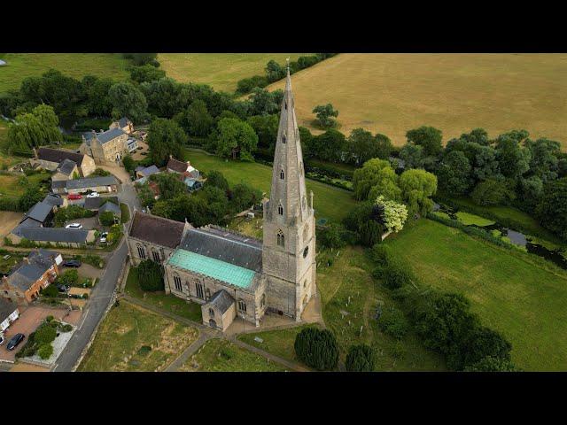 Buckinghamshire - St Peter & St Paul Church, Olney - Aerial Views - 4K