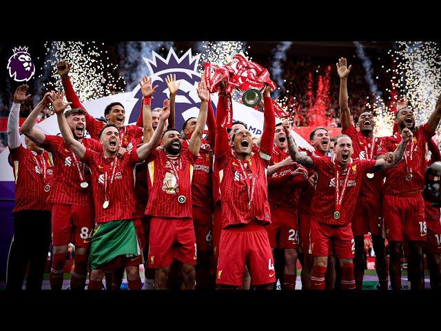 CHAMPIONS! LIVERPOOL LIFT THE PREMIER LEAGUE TROPHY 