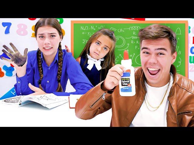 Nastya and Artem the Story about School Bullying and School Friends