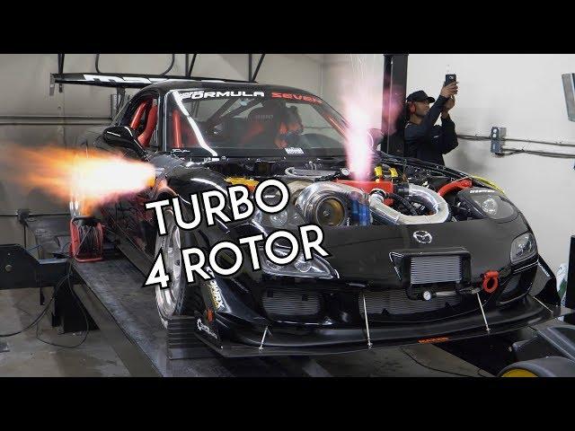 Turbo 4 Rotor RX-7 SCREAMS on the Dyno | Mazzei Formula