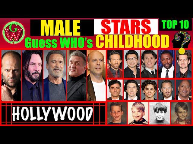 Top 10 Hollywood Male Star actors | Who Had Shocking Childhood | Guess the Names?? (Challenge)