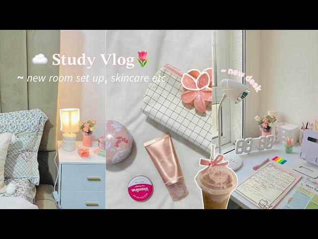 Vlog ~ new room setup + making study routine | Study vlog, prayer, skincare etc ️| Bangladesh 