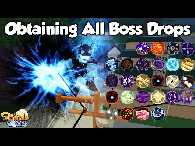 Obtaining All Boss Drops & Showcasing Them... (Shindo life)