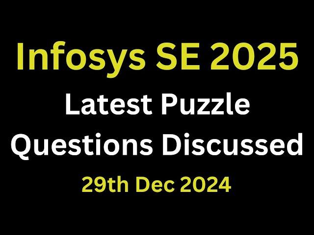 Infosys Puzzle Questions With Answers 2025 | Infosys Numerical Puzzle Questions | System Engineer