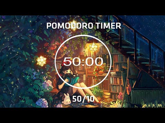 4-HOUR STUDY WITH ME | 50/10 Pomodoro Timer - Lofi Mix - Study Night - 4 x 50 min