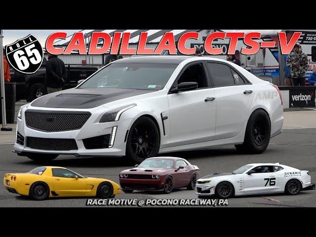 Cadillac CTS V vs Corvette Z06, Hellcat , Camaro & BMW Race Motive @ Pocono Raceway