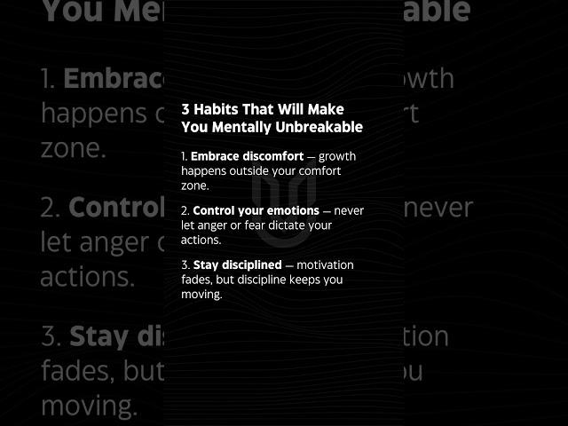 3 Habits | Build a Mentally Unbreakable Mindset221