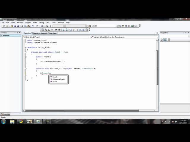 C# Tutorial 1, Hello World