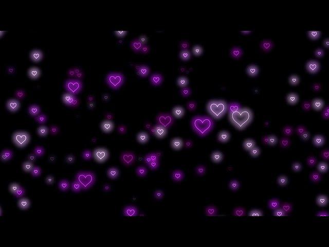 Flying HeartPurple Heart Background | Neon Light Love Heart Background Video Loop  [4 Hours]