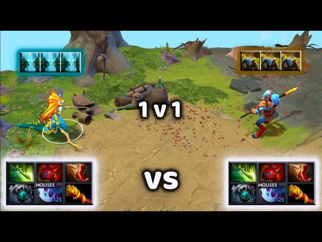 Naga Siren vs Phantom Lancer | Illusion Battle | Same Items 1v1 who wins??