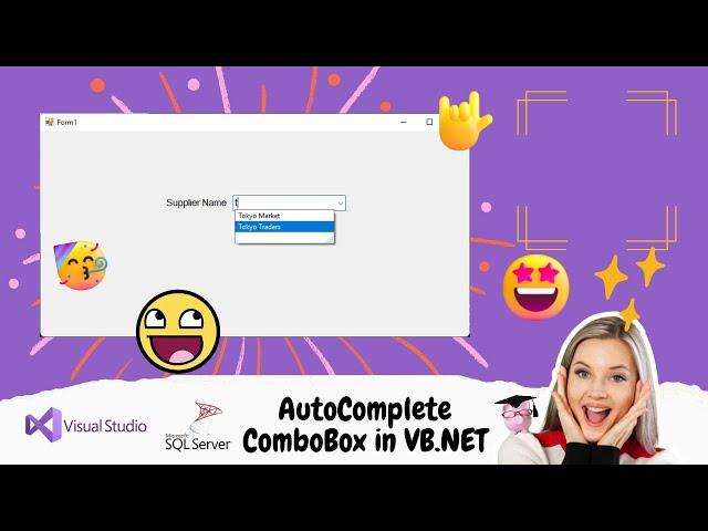 VB.NET ComboBox And Auto-Complete With SQL Sever Database | Pig Learning