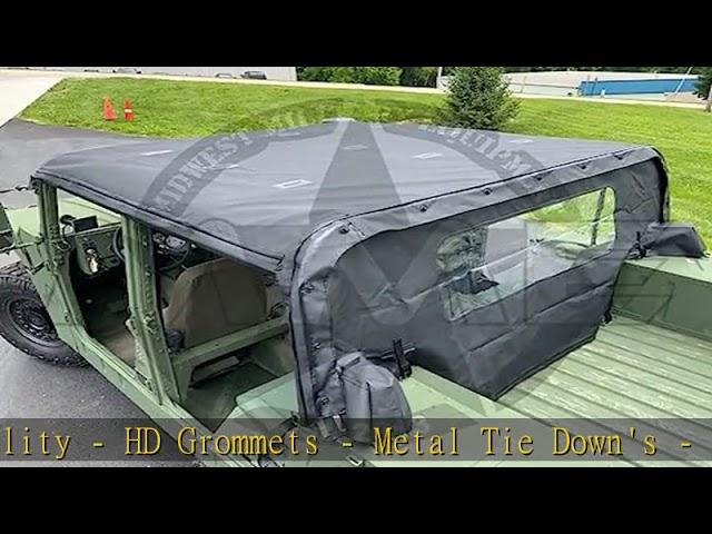 Midwest Military Equipment 4 Man Black Soft Top Kit & Rear Curtain for HMMWV/Humvee