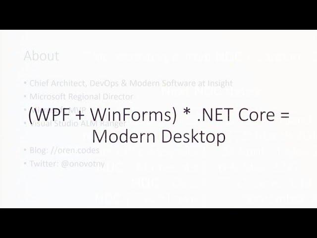 (WPF + WinForms) * .NET Core = Modern Desktop - Oren Novotny