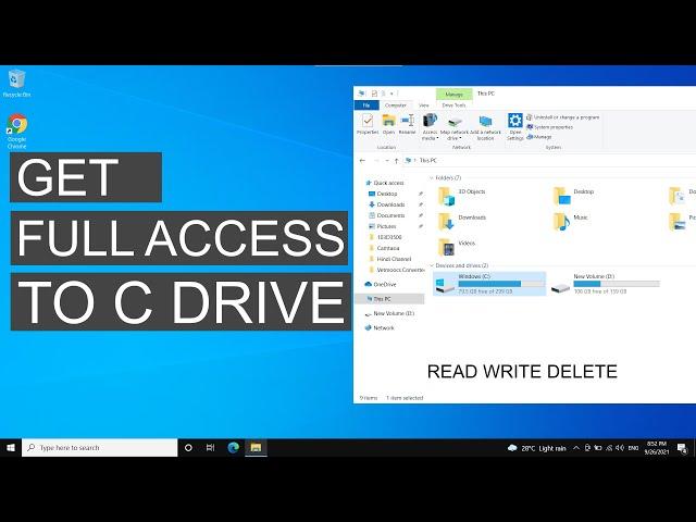 How To Gain Full Permissions to the C Drive in Windows 10