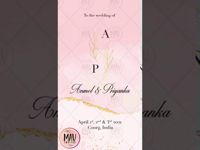   MV027 Royal Wedding Invitation Video | Whatsapp Wedding Invitation Video | Vertical Wedding Video