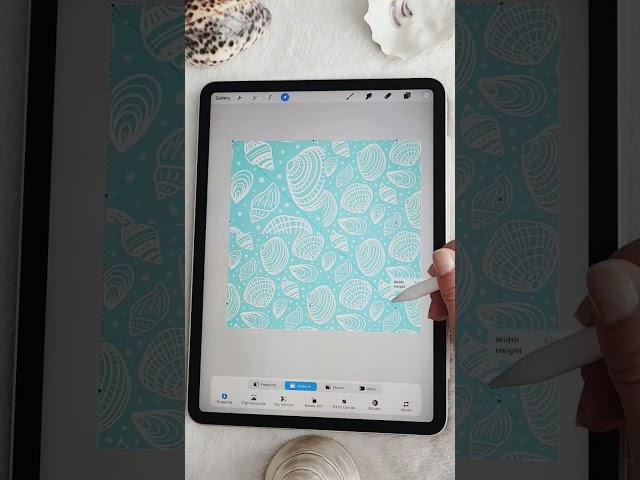  Seamless seashell pattern design created with #Procreate #digitalart #artvideo