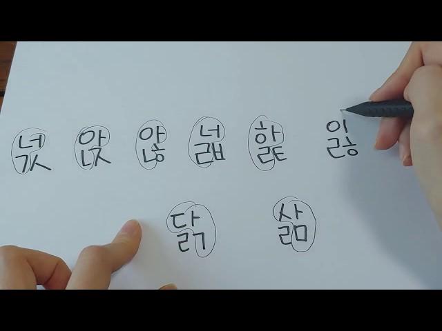 Korean 겹받침 (Compound Final Consonants): ㄳ, ㄵ, ㄶ, ㄼ, ㄾ, ㅀ, ㅄ, ㄺ, ㄻ +