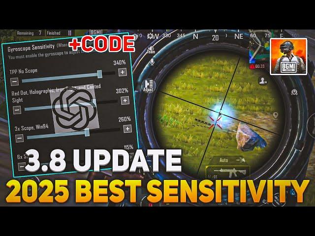 BGMI 3.8 Update Zero Recoil Sensitivity Settings 2025 | Best Gyro & Non-Gyro Control for Laser Spray