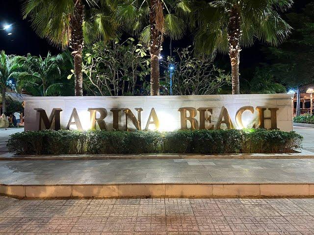 Марина бич (Marina beach club) - Вечерний обзор пляжа, вид на город Нячанг