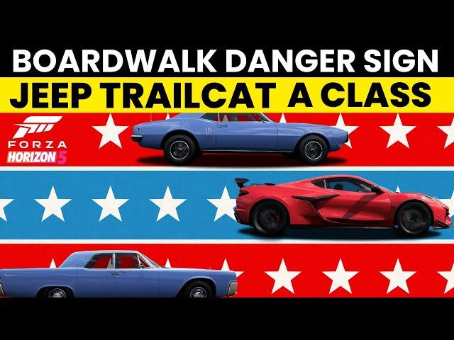 Forza Horizon 5 - Danger Sign "Boardwalk" - A Class - Jeep Trailcat