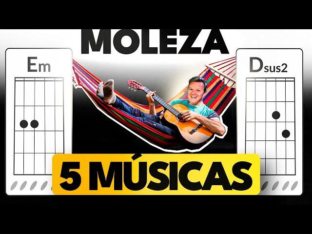 TOP 5 músicas ABSURDAMENTE FÁCEIS de DOIS ACORDES simples 1° AULA DE VIOLÃO INICIANTE! Heitor fácil