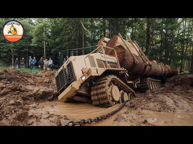 Perilous Logging Truck Journeys: Treacherous Terrain and Heroic Rescues #64