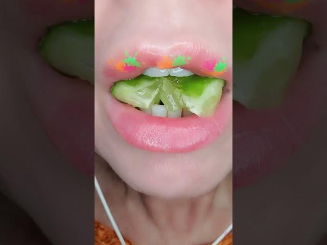 ASMR Satisfying Cucumber  Eating Sounds #cucumber #asmr #eatingshow