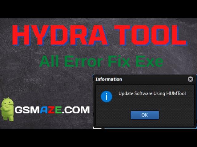 Hydra Tool ''Update Software Using Humtool'' Error Fix(Hydra Tool  Açılmıyor)