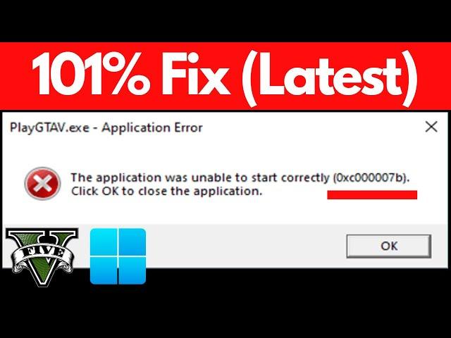 How to Fix 0xc00007b Error windows 11 || Run Games and Application || GTA 5