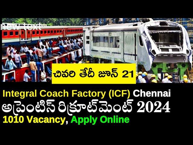 ICF Chennai Apprentice Recruitment 2024, 1010 Vacancy | Latest Job Recruitment #icfrecruitment