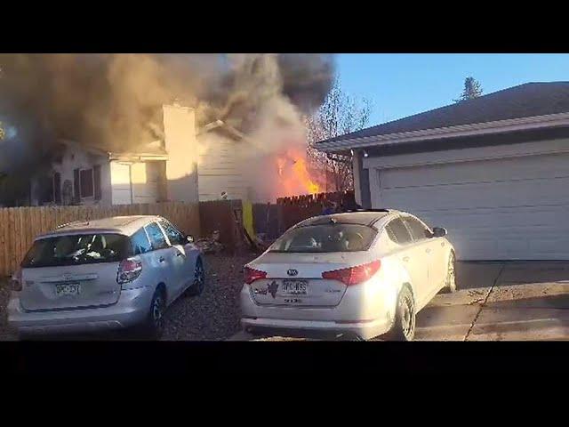 WATCH: Neighbors react to two-alarm house fire in eastern Colorado Springs neighborhood